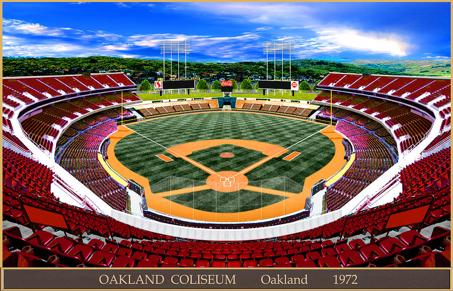 Oakland Coliseum 1972 Digital Art by Gary Grigsby - Pixels