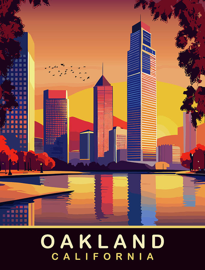 Oakland Digital Art - Oakland by Long Shot