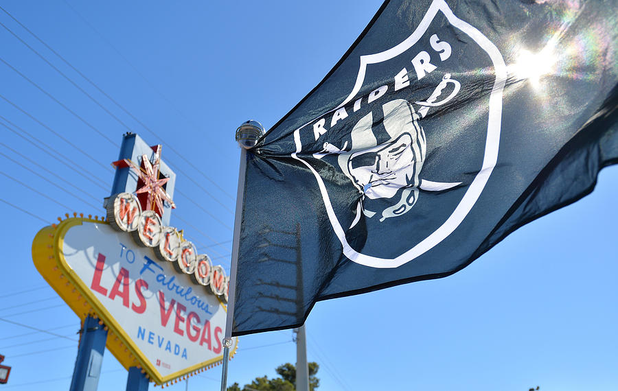 Oakland Raiders Announce Draft Picks At The Welcome To Fabulous Las Vegas Sign Photograph by Sam Wasson