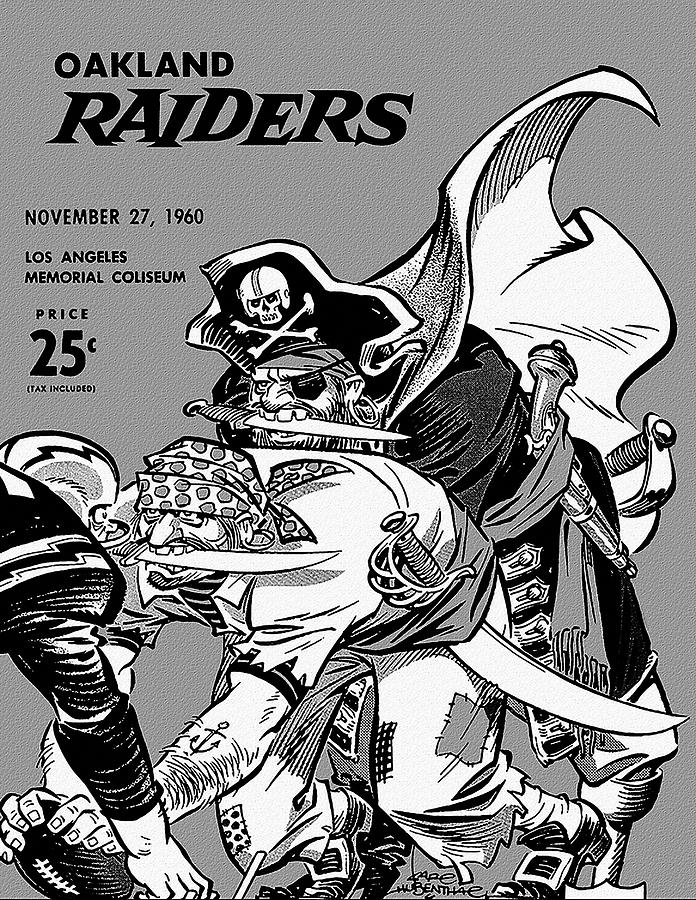 Oakland Raiders vs Chargers 1960 Program by Big 88 Artworks