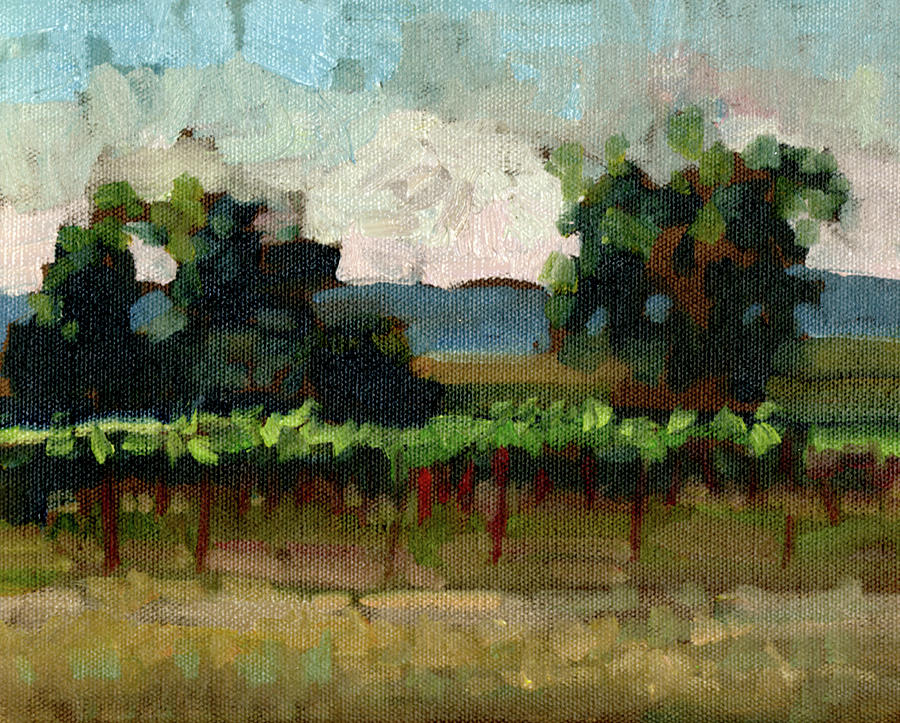 Oaks Painting - Oaks at Sunset by Sally Rosenbaum
