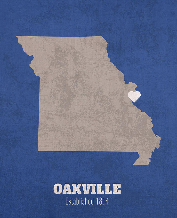 Oakville Missouri City Map Founded 1804 Saint Louis University Color ...