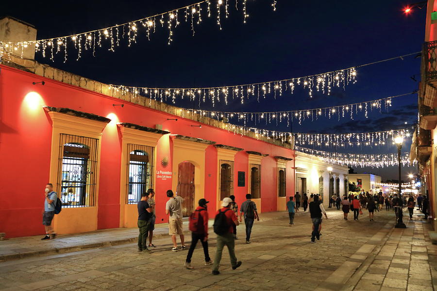 Oaxaca Evening Street Scene Photograph by Roupen Baker