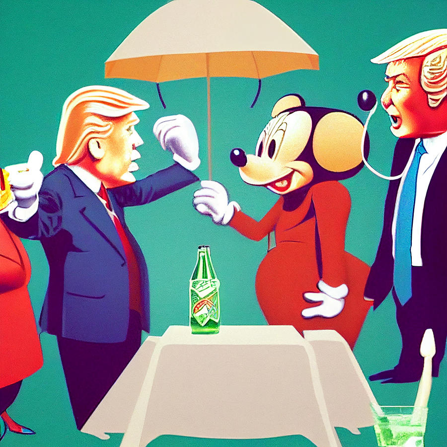 Obama  Trump  Hilary  Clinton  And  Micky  Mouse  Drin  F76beca5  149c  4269  8836  5eee67aa6b6e B Painting
