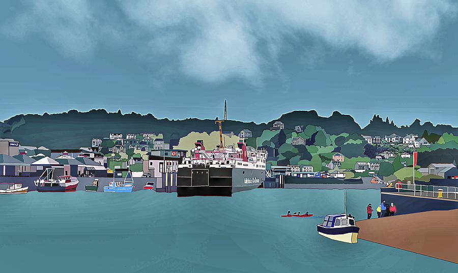 Oban Harbour  Digital Art by John Mckenzie