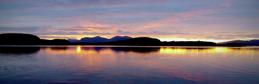 Sunset Oban - Reflections Series #4 - Scotland, UK - 2005 Panoramic 3/10 Photograph by Robert Khoi