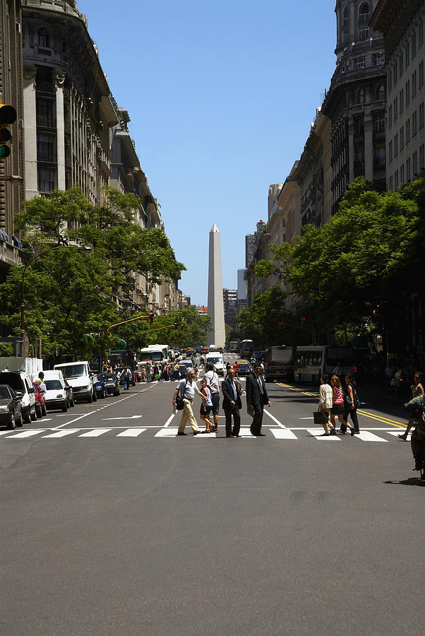 Obelisk in a city, Plaza De La Republica, Buenos Aires, Argentina Photograph by Glowimages