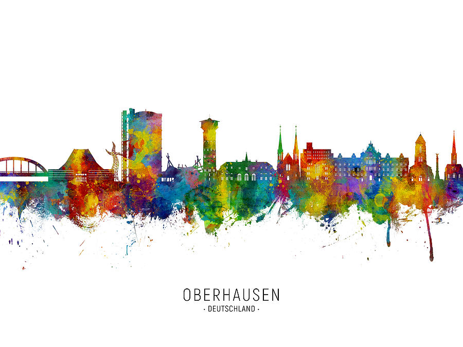 Oberhausen Germany Skyline #18 Digital Art by Michael Tompsett