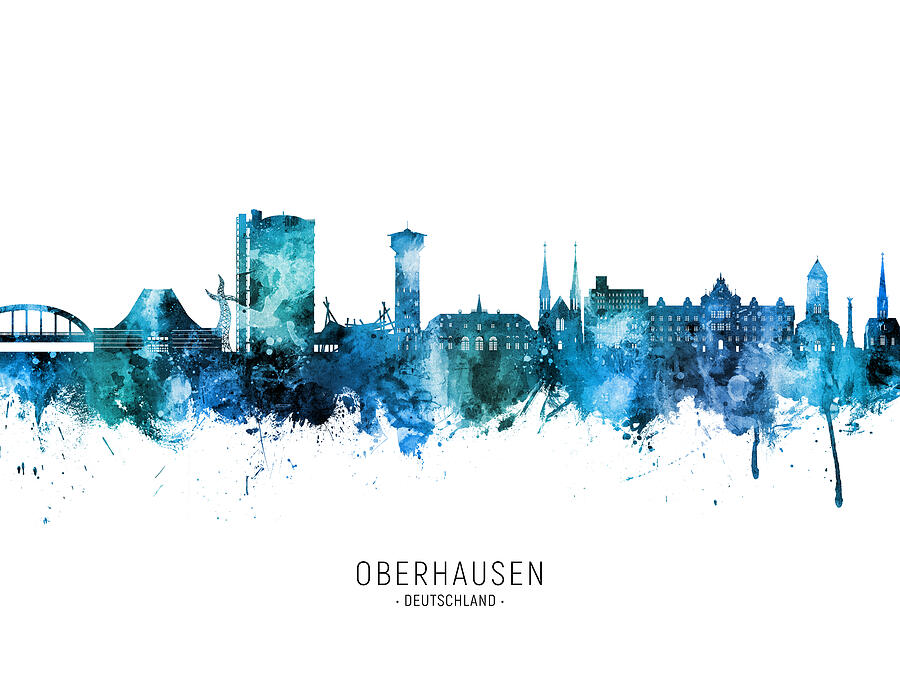 Oberhausen Germany Skyline #28 Digital Art by Michael Tompsett