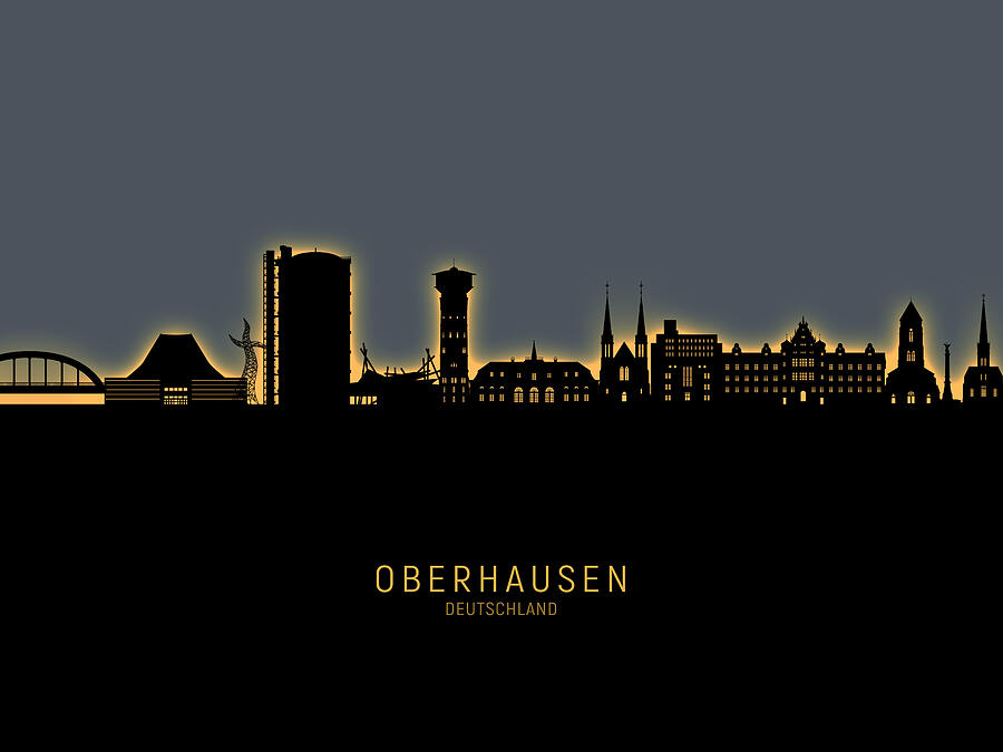 Oberhausen Germany Skyline #32 Digital Art by Michael Tompsett