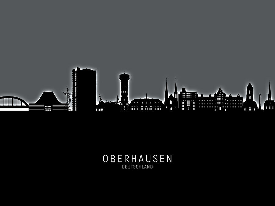 Architecture Digital Art - Oberhausen Germany Skyline #33 by Michael Tompsett