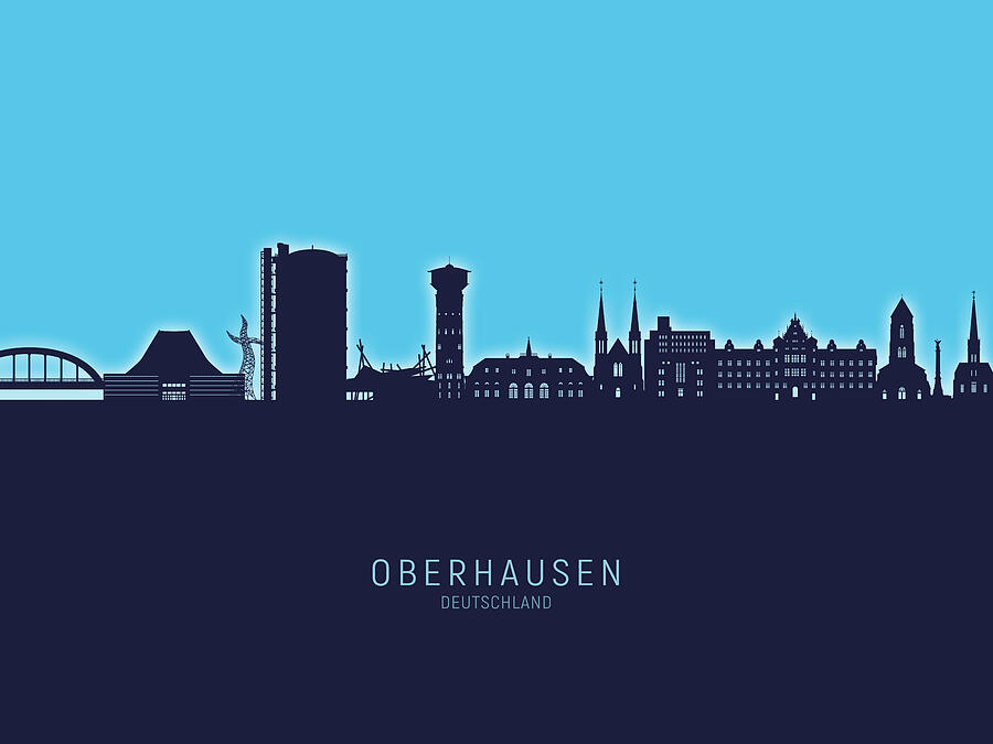 Oberhausen Germany Skyline #35 Digital Art by Michael Tompsett