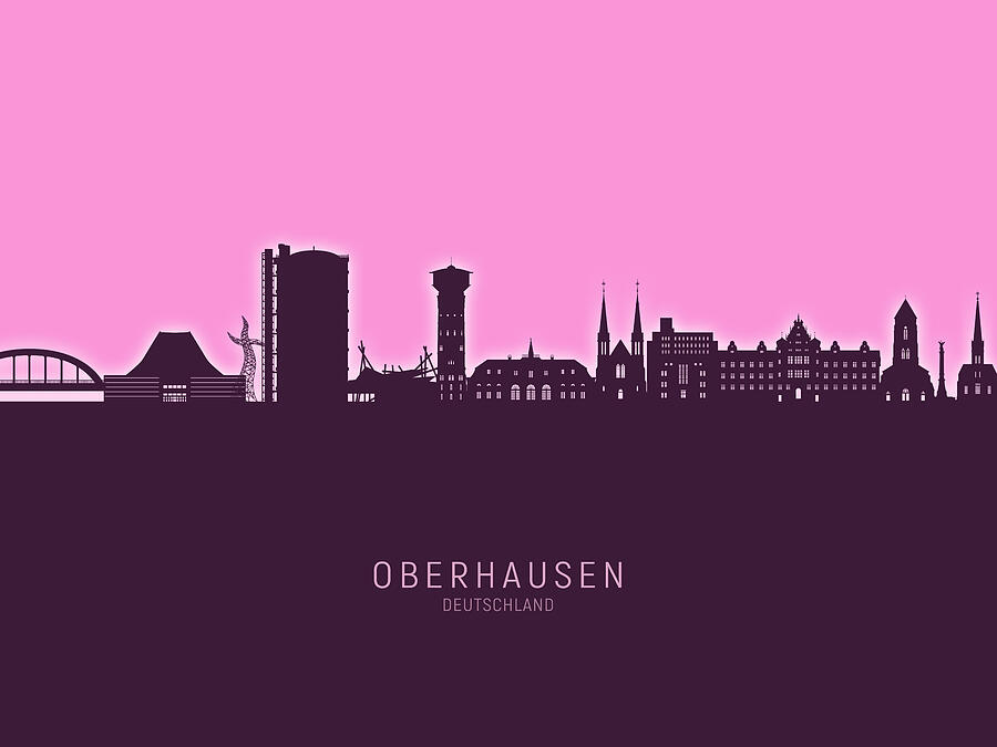 Oberhausen Germany Skyline #37 Digital Art by Michael Tompsett
