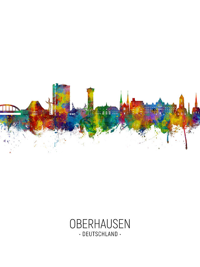 Oberhausen Germany Skyline #41 Digital Art by Michael Tompsett