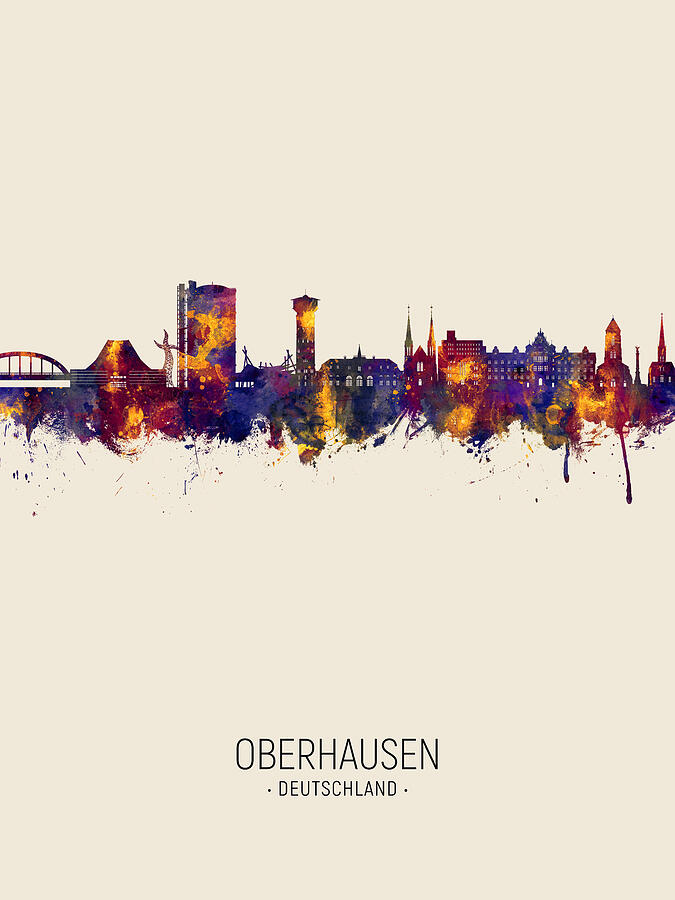 Oberhausen Germany Skyline #42 Digital Art by Michael Tompsett