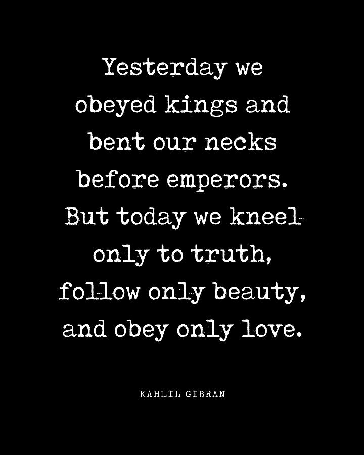Obey Only Love - Kahlil Gibran Quote - Literature - Typewriter Print 2 - Black Digital Art