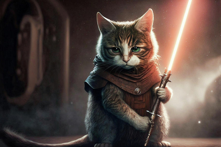 Obi Wan Catobi Digital Art by Billy Bateman - Pixels