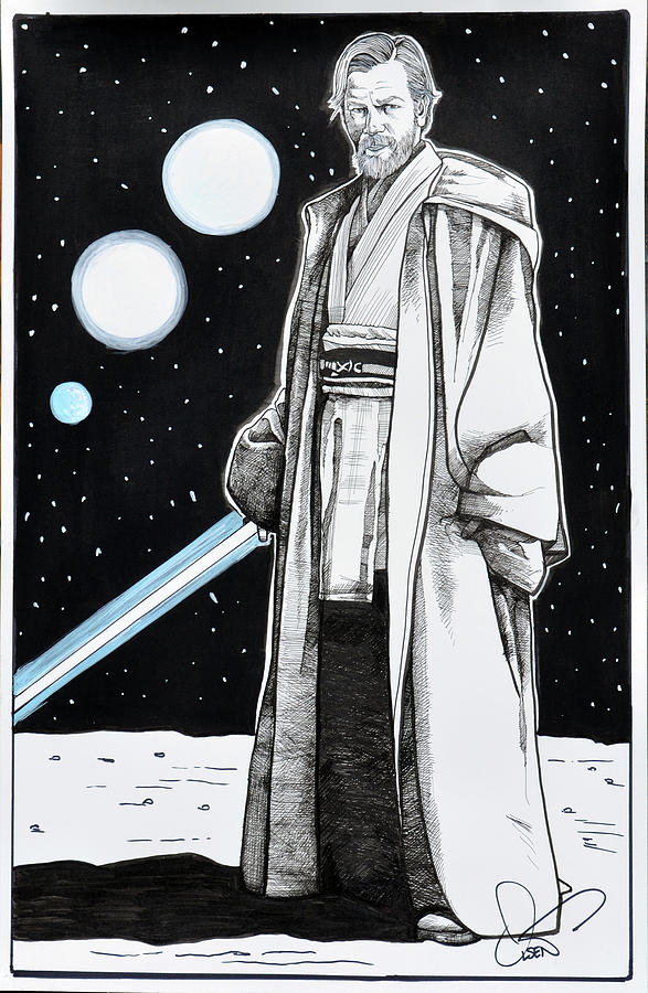 ObiWan Kenobi Drawing by Dave Olsen
