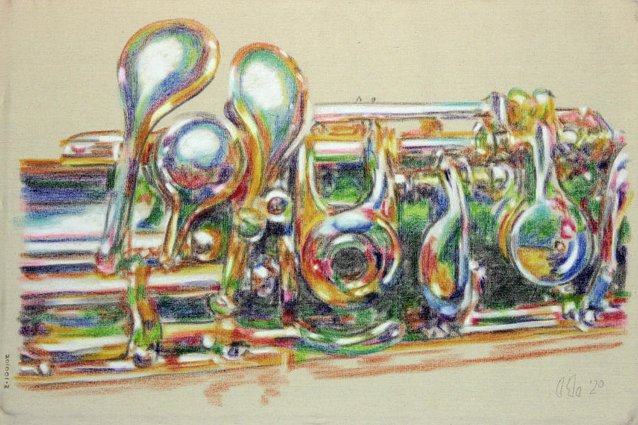 Music Pastel - Oboe Keys by Peter Brandt Music Pastel - Oboe Keys by Peter Brandt
