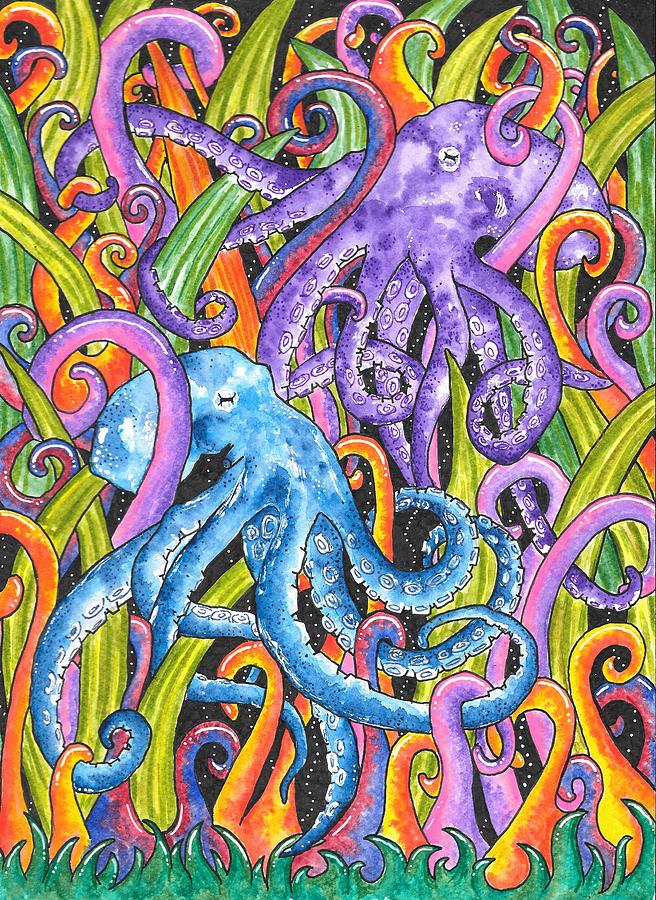 Obscure Octopus Painting by Gemma Reece-Holloway