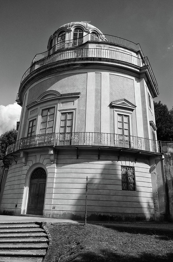 Observatory and Observation Deck at Boboli Gardens Florence Italy Black and White Photograph by Shawn OBrien