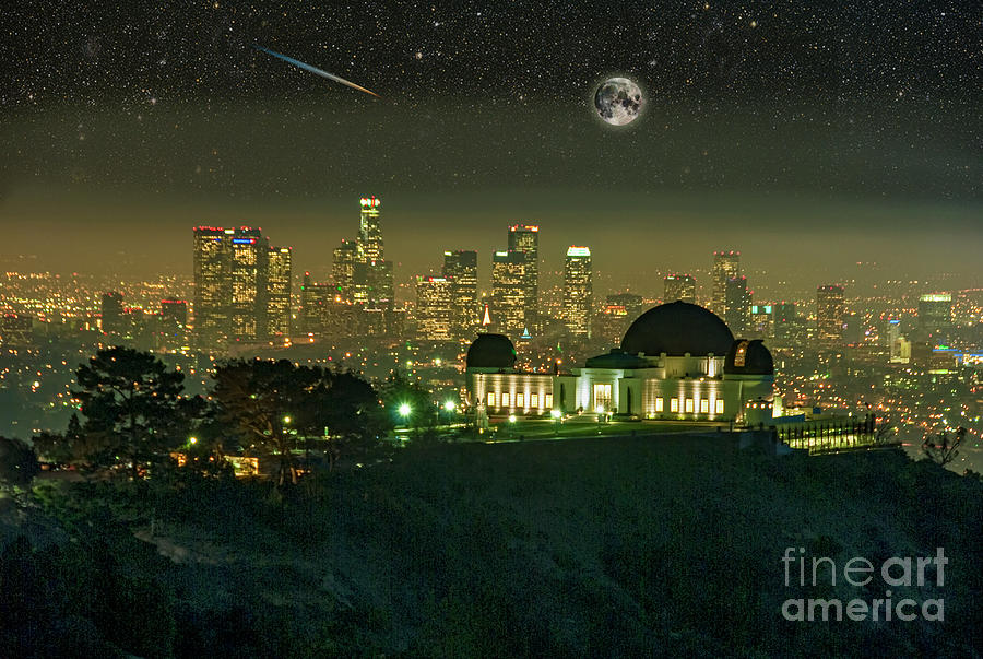 Los Angeles Photograph - Observatory Cityscape Night Vista by David Zanzinger