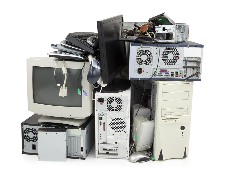 Obsolete computer electronics equipment for recycling Photograph by DonNichols