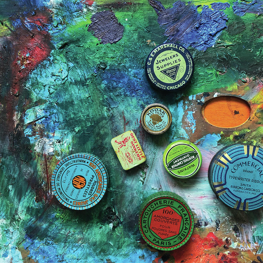 Abstract palette with tins Photograph by Deborah J Humphries