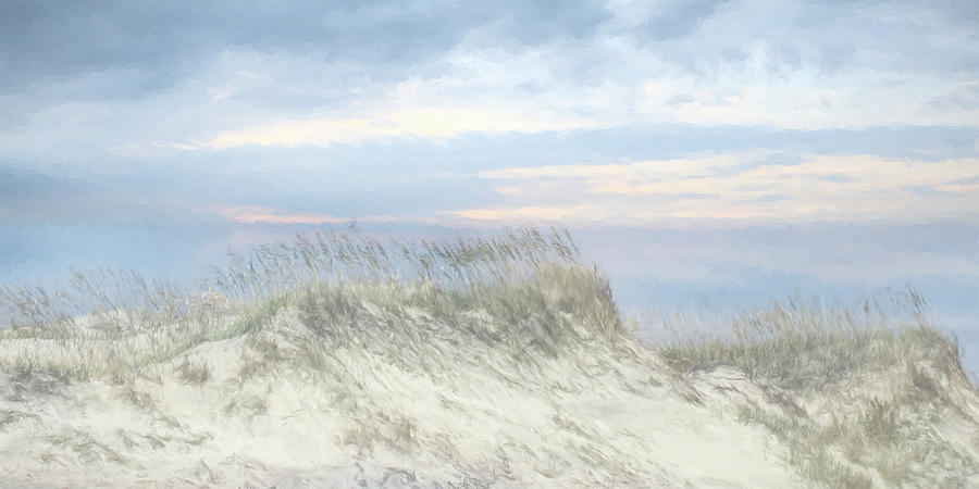 OBX Grassy Sand Dunes Mixed Media by Lori Deiter