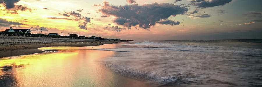 OBX Shoreline Sunset Panorama Photograph by Gregory Ballos