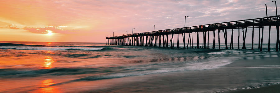 OBX Sunrise Panorama At Nags Head Pier Photograph by Gregory Ballos ...