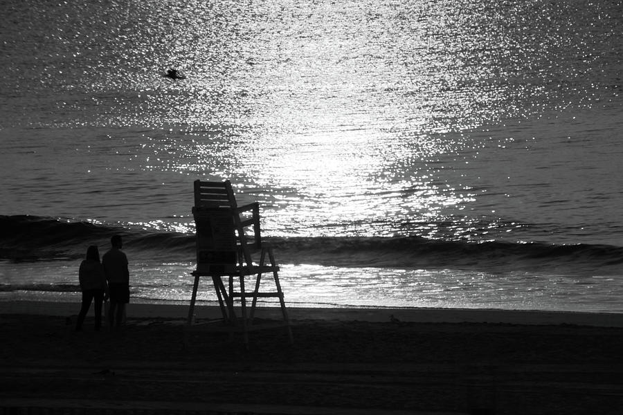 Ocean City Lookout3351 BW Photograph by Carolyn Stagger Cokley