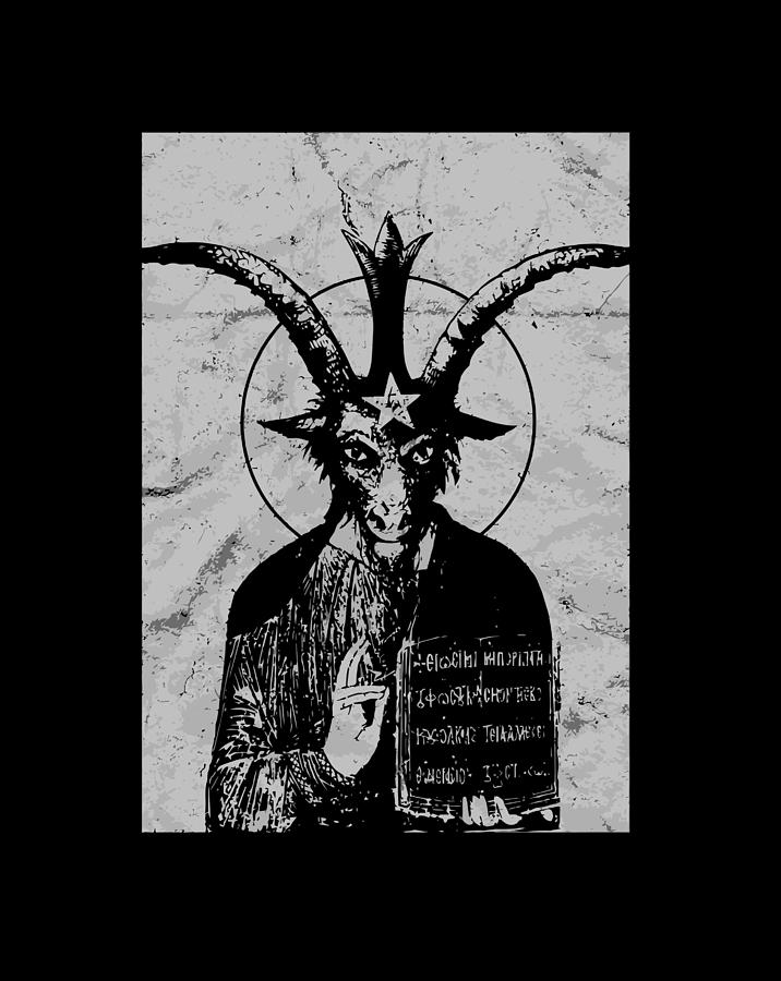 Occult Baphomet Gothic Grunge Satan Devil Black Lucifer 666 Drawing by ...