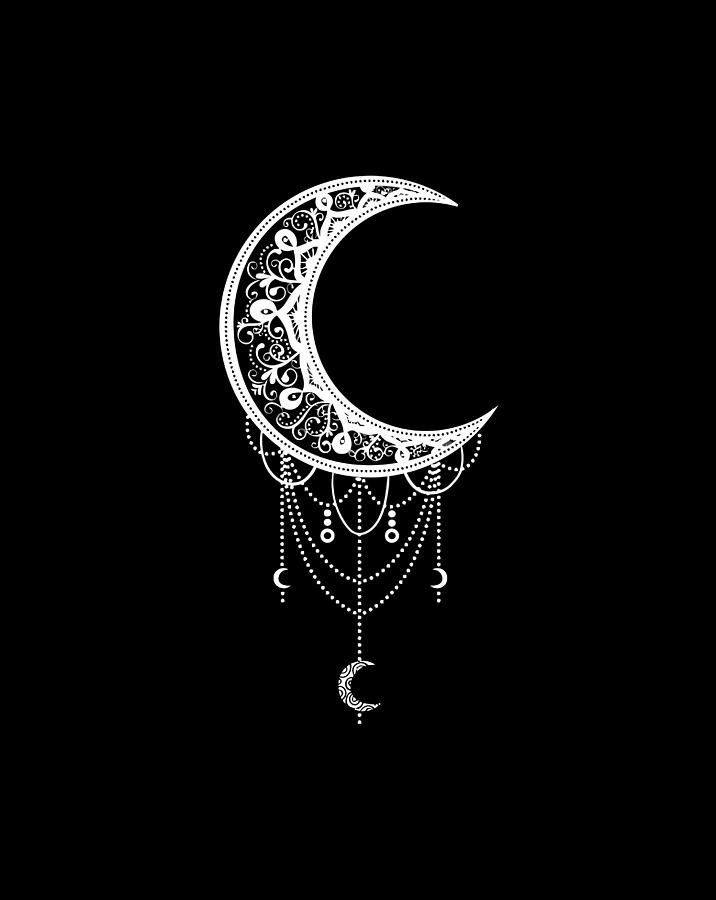 Occult Moon Satanic Wicca Witch Demonic Gothic Witchcraft Digital Art ...