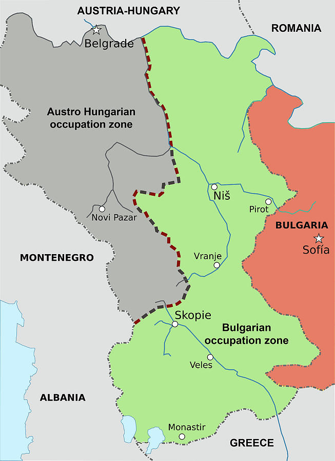 Occupied Serbia WW1 Drawing By Timeless Geo Maps Pixels   Occupied Serbia Ww1 Timeless Geo Maps 