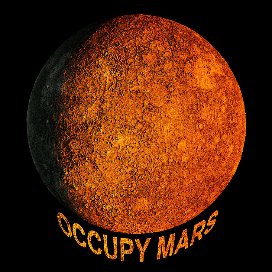Occupy Mars Space Explorer T-Shirt Painting by Tony Rubino