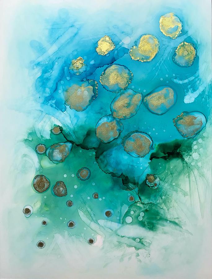 Ocean - Alcohol Ink Painting Painting by Marianna Mills