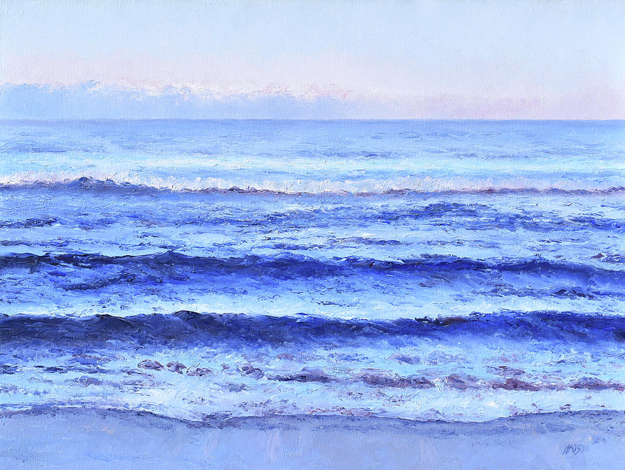 Ocean Sunset Painting - Ocean at Dusk by Jan Matson