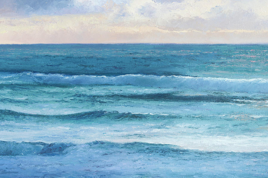 Ocean at Twilight Time - seascape Painting by Jan Matson
