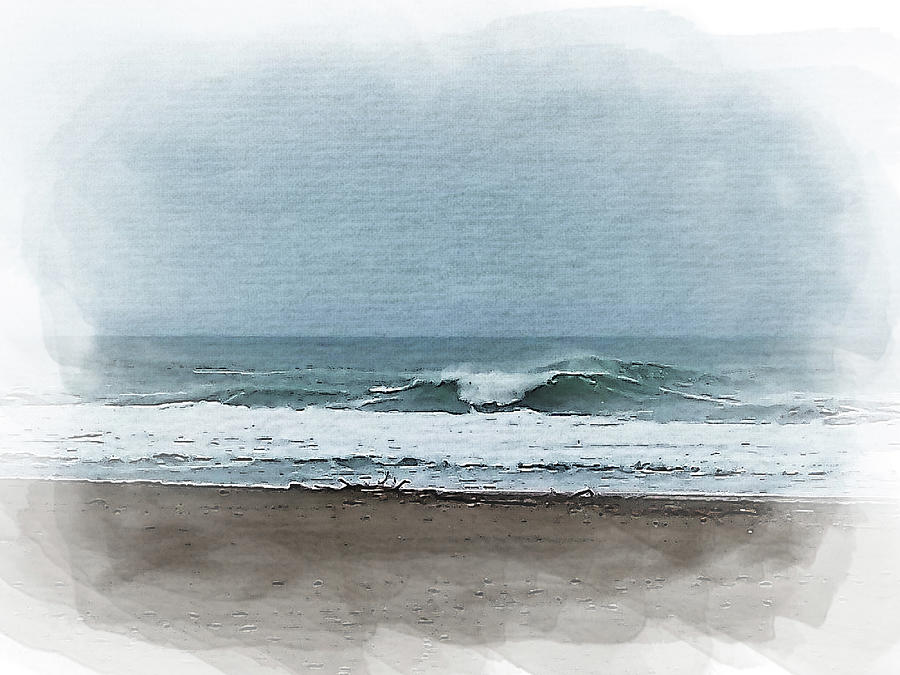 Ocean Beach Wave  Painting by Irina Sztukowski
