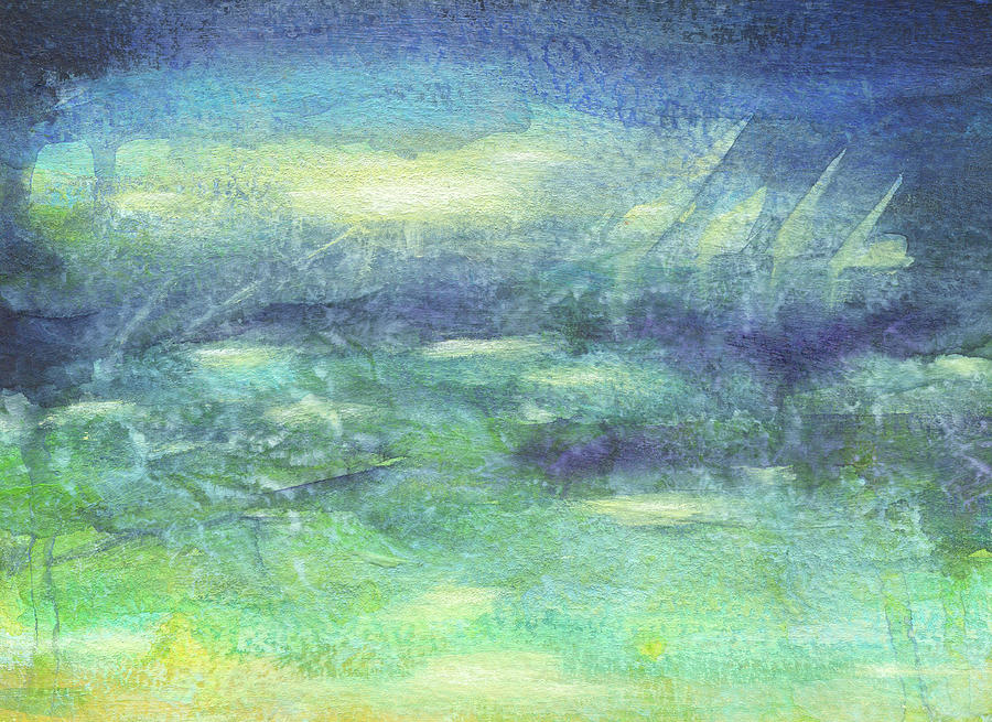 Ocean blue abstract Painting by Karen Kaspar