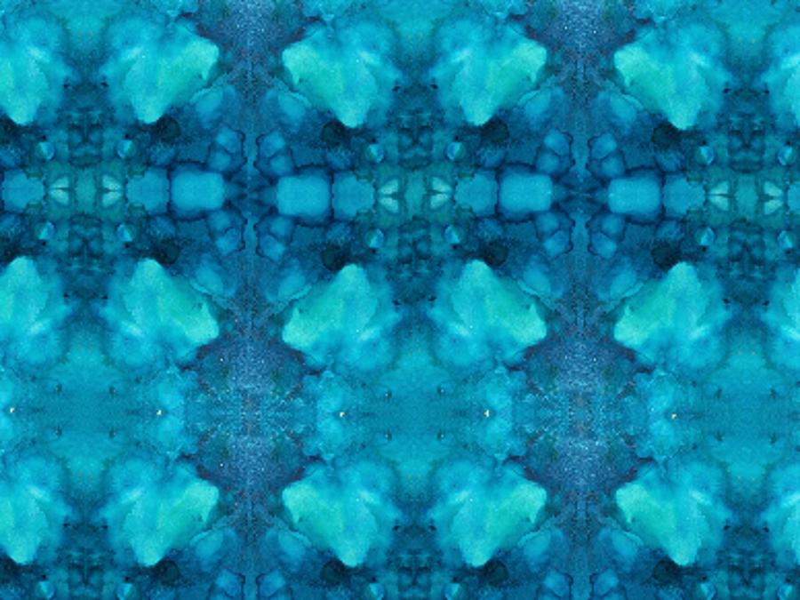 Ocean Blue Pattern Tapestry - Textile by Mary Poliquin - Policain Creations