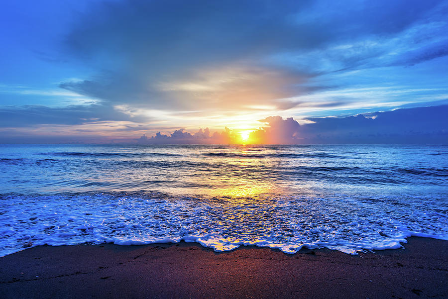 Ocean Blue Sunrise Photograph by Laura Fasulo