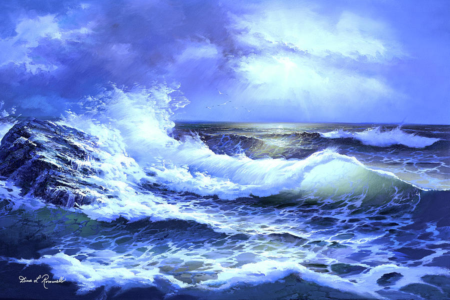 Ocean Blues Painting by Diane Romanello