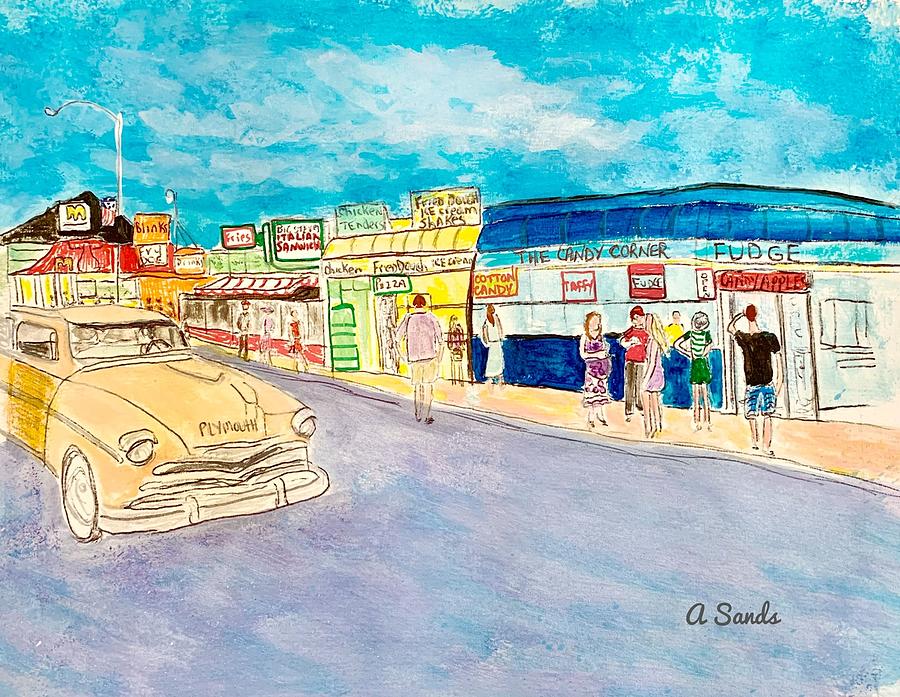 Ocean Boulevard in Summer Painting by Anne Sands