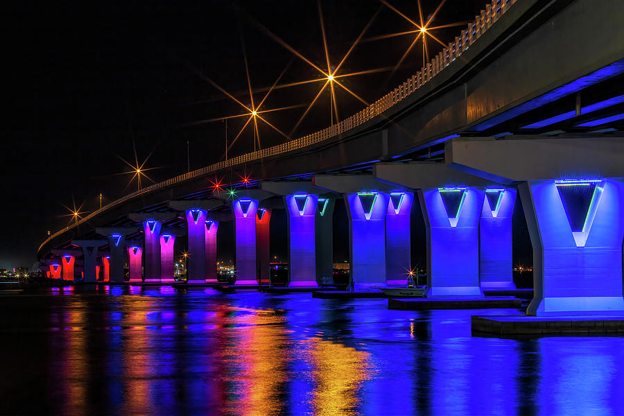 Ocean City Bridge Blue Reflections Photograph by Kristia Adams