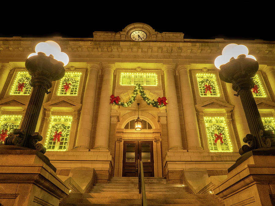 Ocean City Hall at Christmas Photograph by Kristia Adams