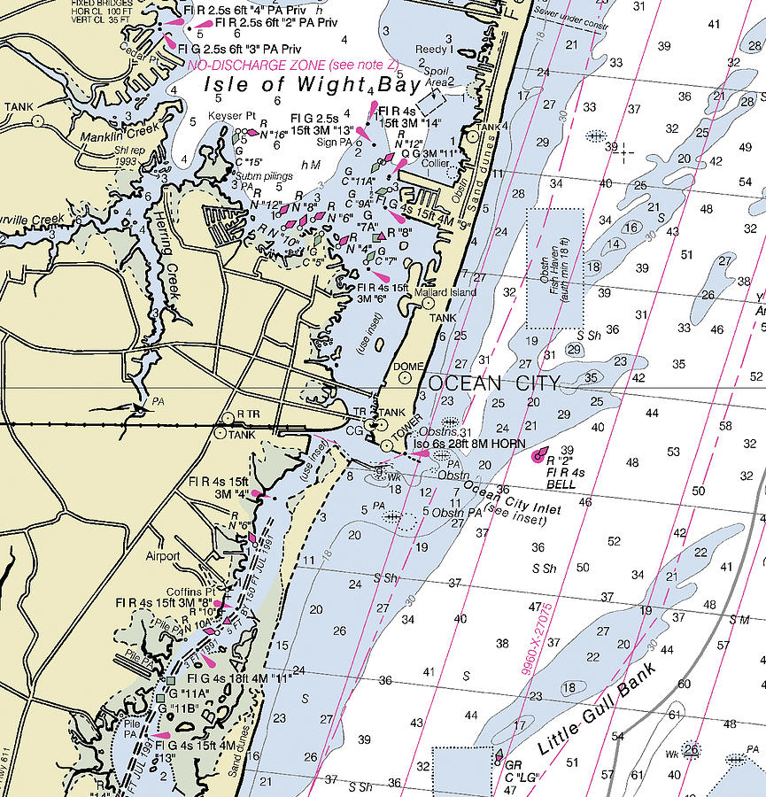 Ocean City Maryland Nautical Chart Digital Art by Bret Johnstad Fine