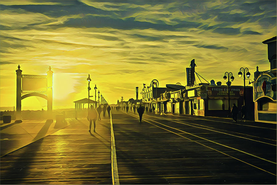 Ocean City Nj Boardwalk In Winter Digital Art