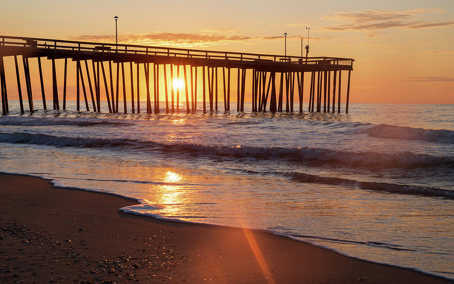 Ocean City Pier At Sunrise Photograph By Rodger Crossman - Fine Art America